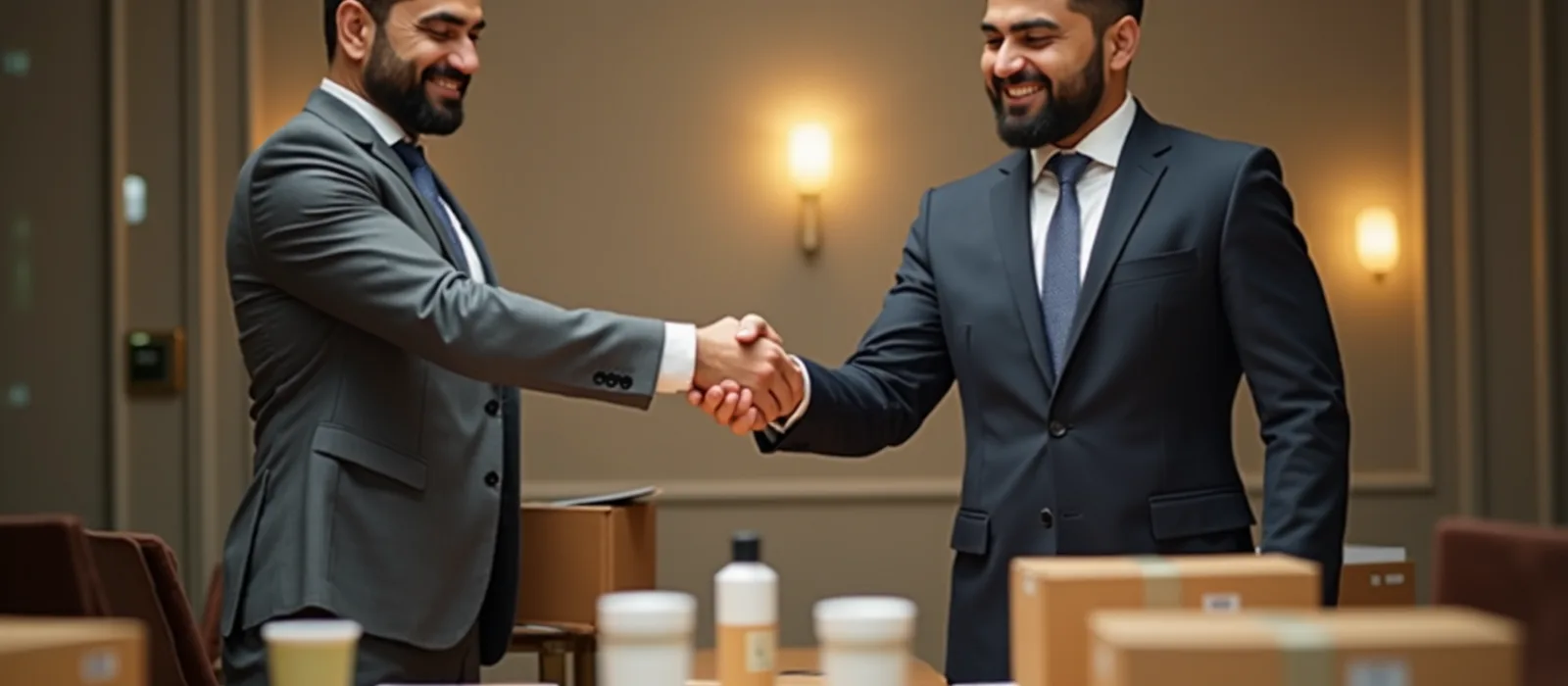 دو تاجر در حال بستن قرارداد خرید عمده